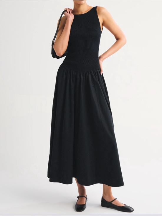 Abercrombie & Fitch Dresses & Skirts - Women's Black Sleeveless Bodice Midi Dress